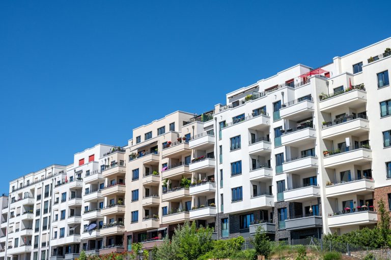 Modern apartment buildings